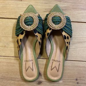 Madras cheetah mule sandals size 8